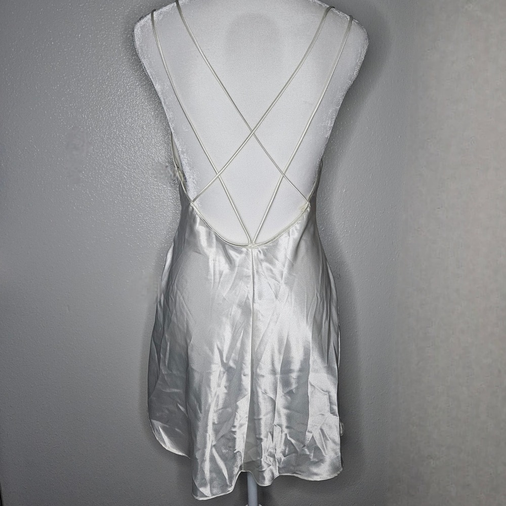 California Dynasty Vintage Ivory Satin Lace Pearl Nightgown Chemise - Picture 2 of 6